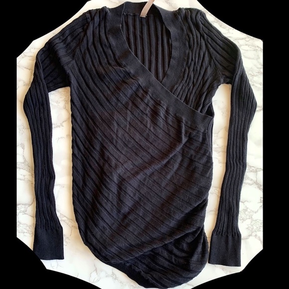 THYME Maternity Dark Army Green Cross Wrap Sweater SIZE M - Picture 6 of 6